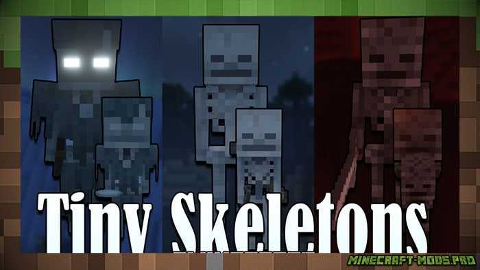 Мод Крошечные скелеты - Tiny Skeletons для Майнкрафт