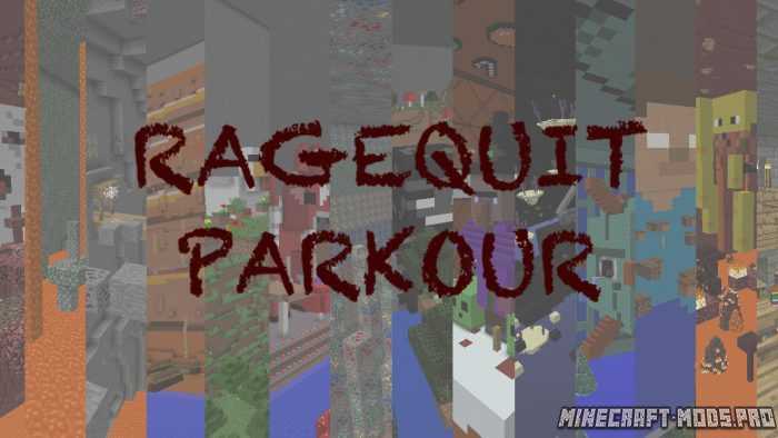 Паркур карта RageQuit для Майнкрафт