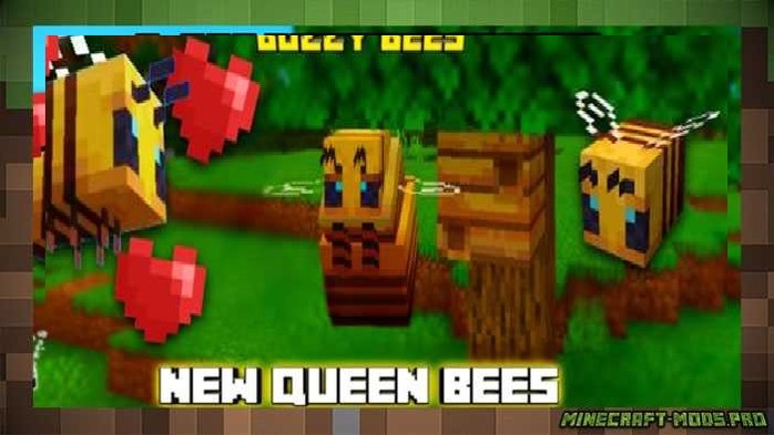 Мод Моб Пчелиная матка или Queen Bee для Майнкрафт