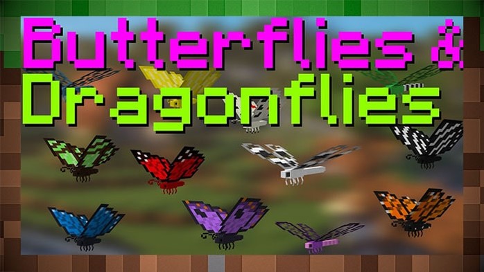 Текстуры Butterflies & Dragonflies для Майнкрафт