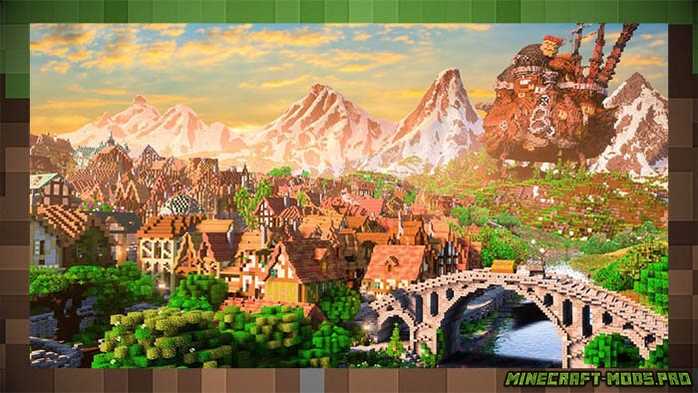 Ходячий замок Миядзаки оживает в Minecraft для Майнкрафт