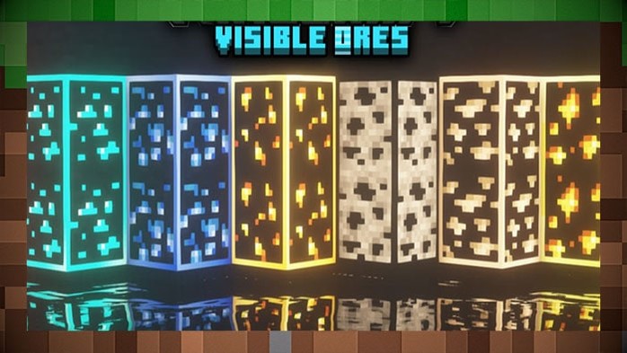 Текстуры блоков Visible Ores для Майнкрафт
