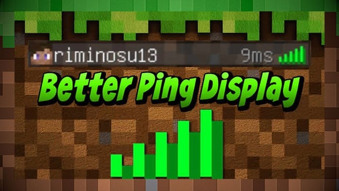 Мод Better Ping Display Пинг Дисплей для Майнкрафт