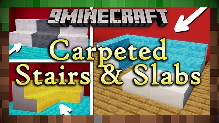 Мод CARPETED STAIRS & SLABS для Майнкрафт