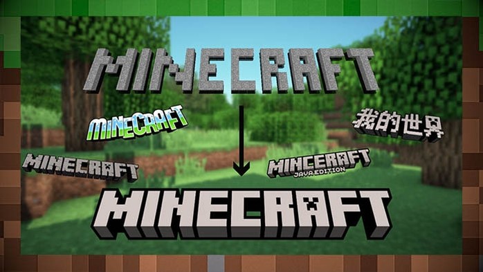 Эволюция логотипа Minecraft с течением времени