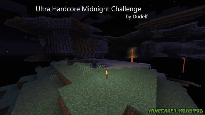 Карта Выживание Ultra Hardcore Midnight Challenge для Майнкрафт