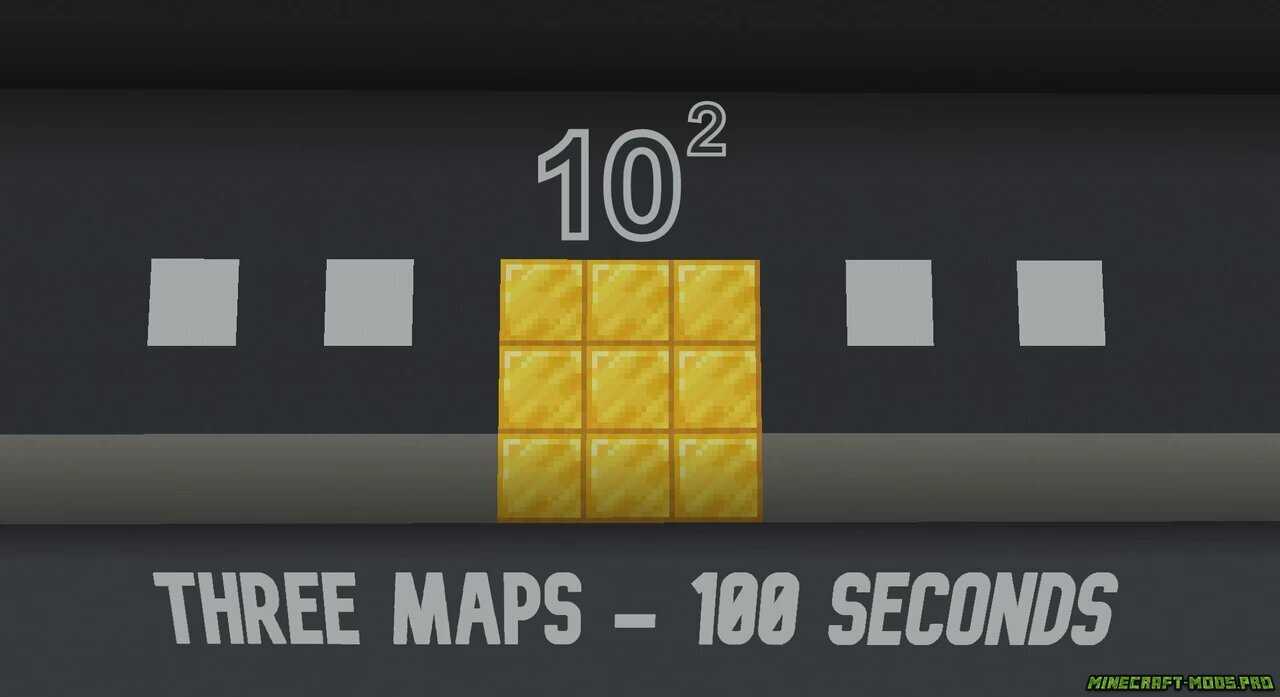 Карта Головоломка 10 в квадрате Спидран для Майнкрафт