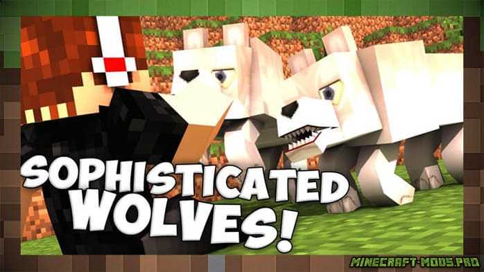 Мод Sophisticated Wolves Новые Волки для Майнкрафт