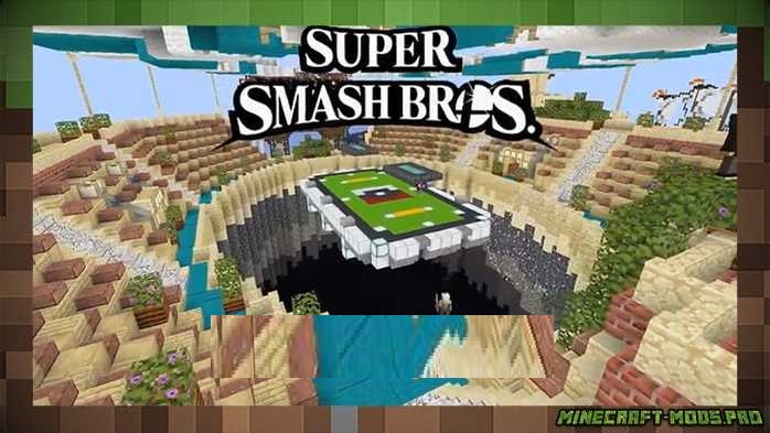 Игрок построил арену Super Smash Bros в Minecraft для Майнкрафт