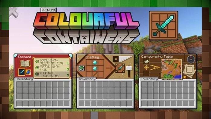 Текстуры  Color Containers GUI - Цветное Меню для Майнкрафт