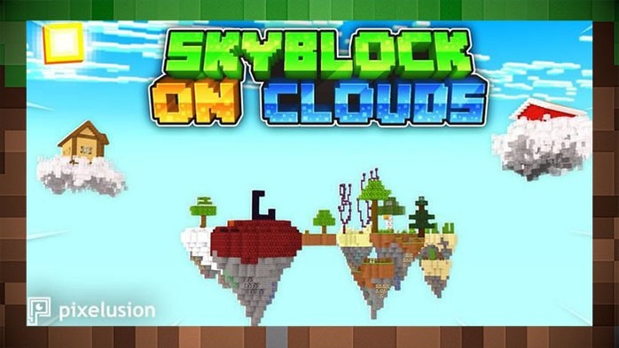 Cloud Skyblock карта выживание на острове в Небе для Майнкрафт