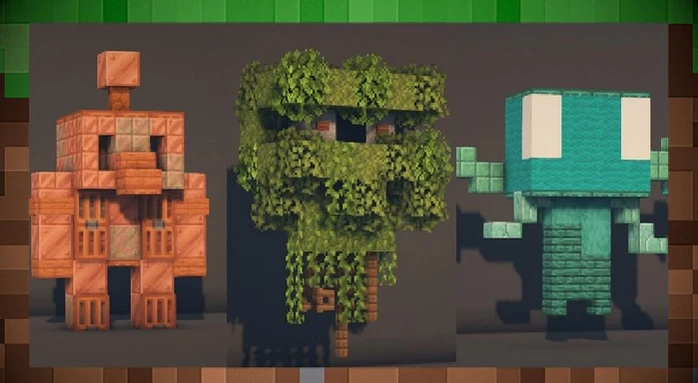 Статуи и полки медных големов: две новые функции, которые тестируются в Minecraft