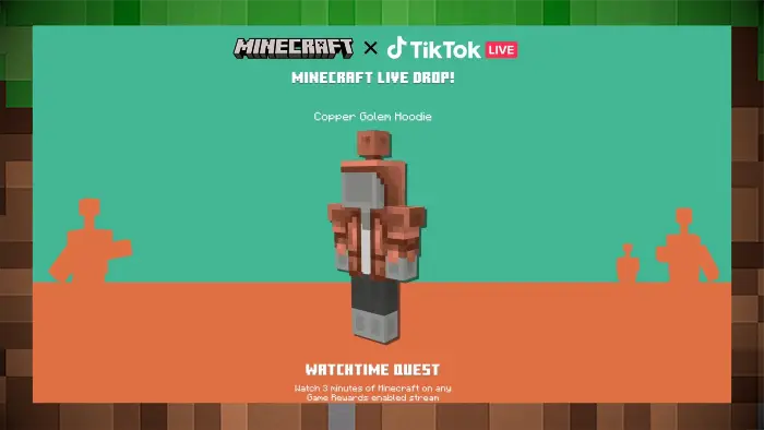 Получите бесплатно толстовку «Медный голем» в Minecraft для Майнкрафт