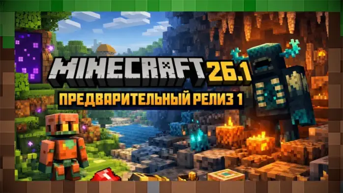 Скачатьь Minecraft 26.1: Предварительный релиз