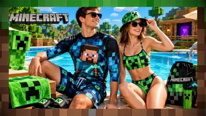 Одежда для плаванья и отдыха в стиле Minecraft